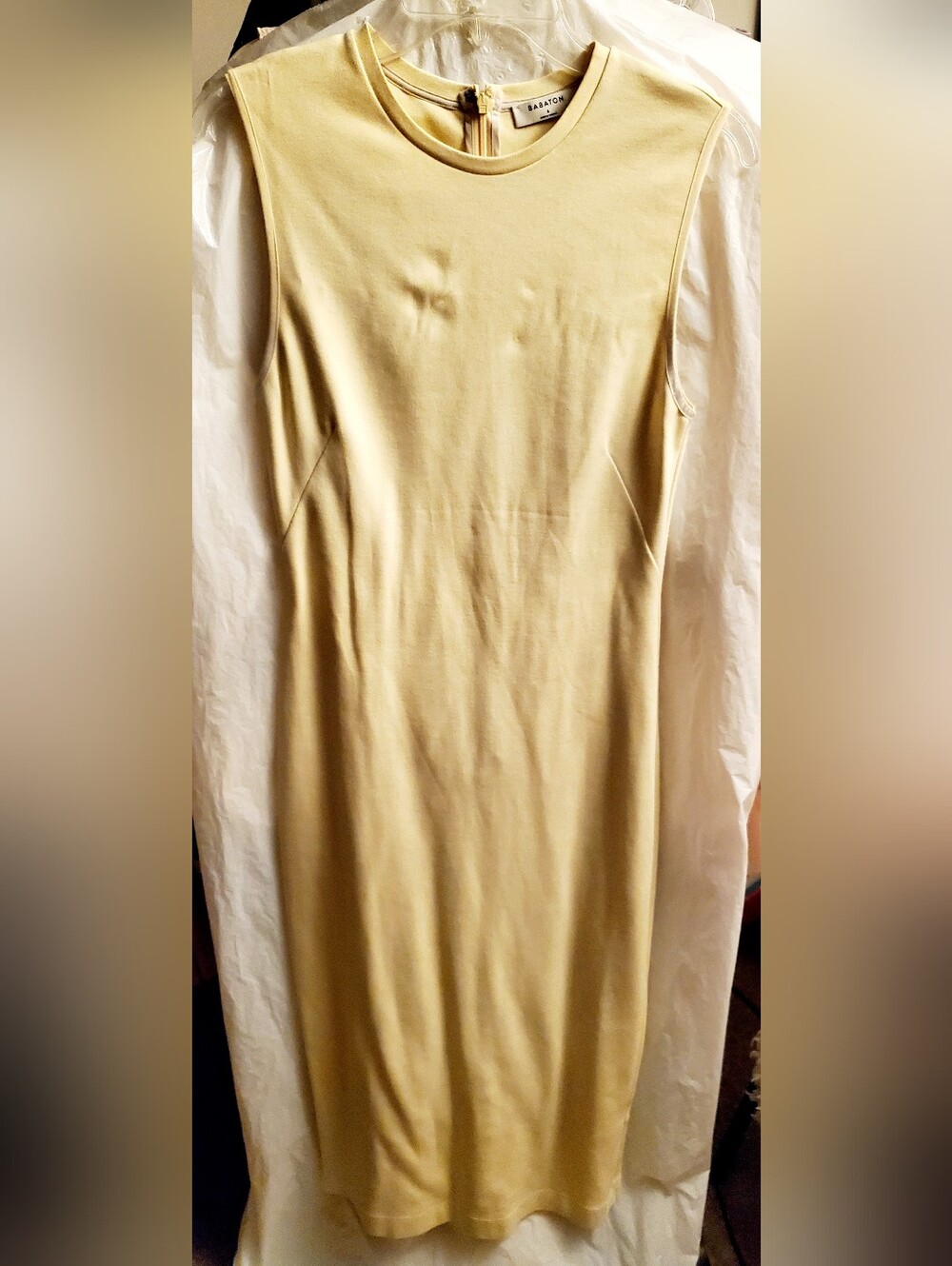 Babaton Soft Butter Yellow Crewneck Dress